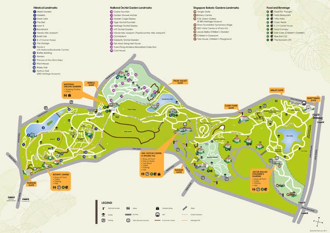Карта ботанического сада Сингапура